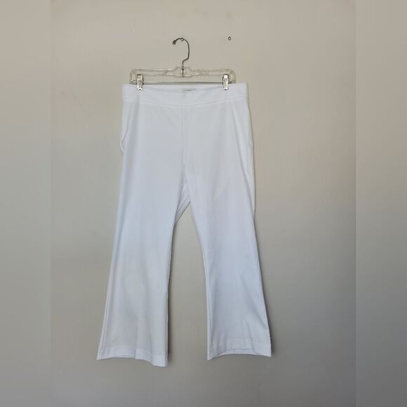 Avenue Montaigne Leo Flare Crop Pants White Stretchy Chic Coastal City Size 12 - Picture 6 of 13